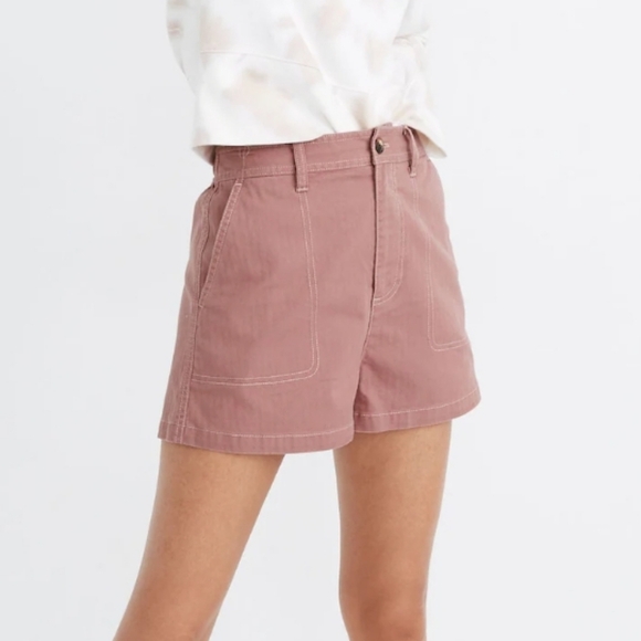 Madewell Camp Shorts Faded Mauve Size S Casual Utility 40's - Picture 1 of 12